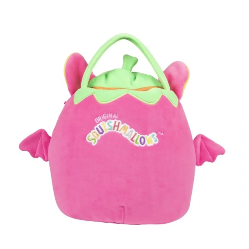 Squishmallows Gwendolyn the Neon Strawberry Bat Halloween Treat Pail
